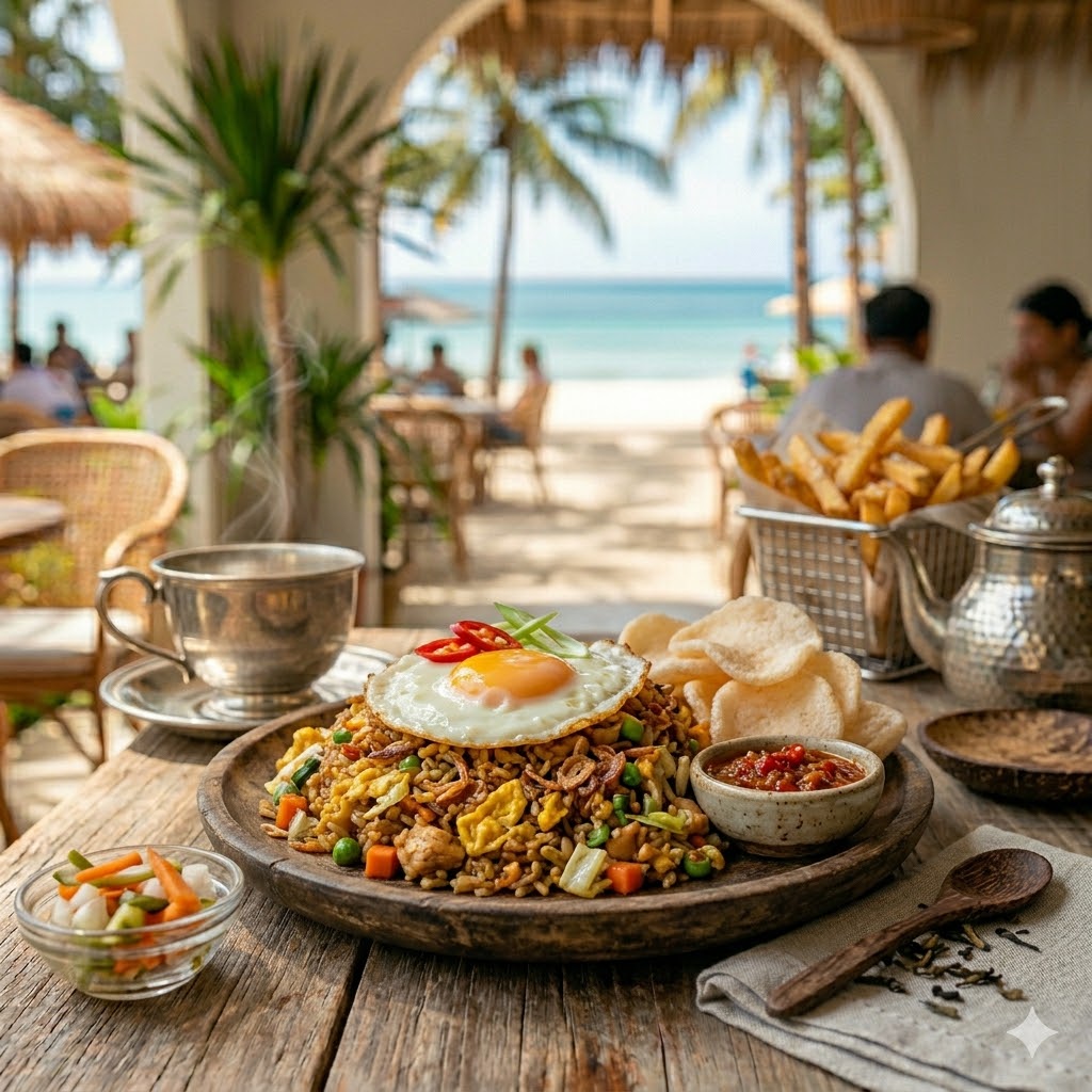 Nasi Goreng Telur dengan topping lengkap